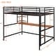 preview thumbnail 4 of 16, Full-Size Metal High Loft Bed with Built-in Desk&Shelf, Full Bed Frame