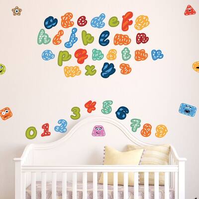 Walplus Kids Educational Alphabets Shapes Wall Sticker Nursery Decor