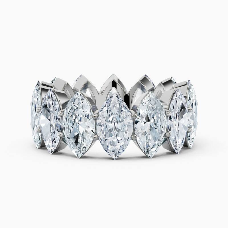 Auriya 14k Gold Marquise North-South Lab Grown Diamond Eternity Band 2.70 - 10.50 ct. tw. (F-G, VS) - 10.50 ct. wt. - 6.5 - White