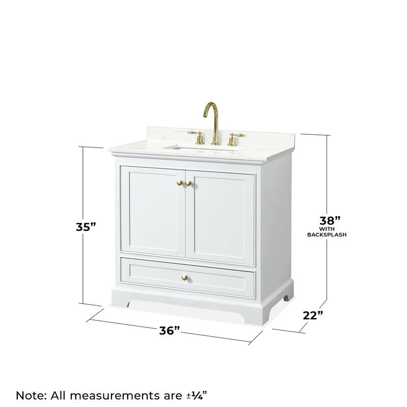 Wyndham Collection WCS202036S-QTZ-US3MXX Deborah 36" Free Standing
