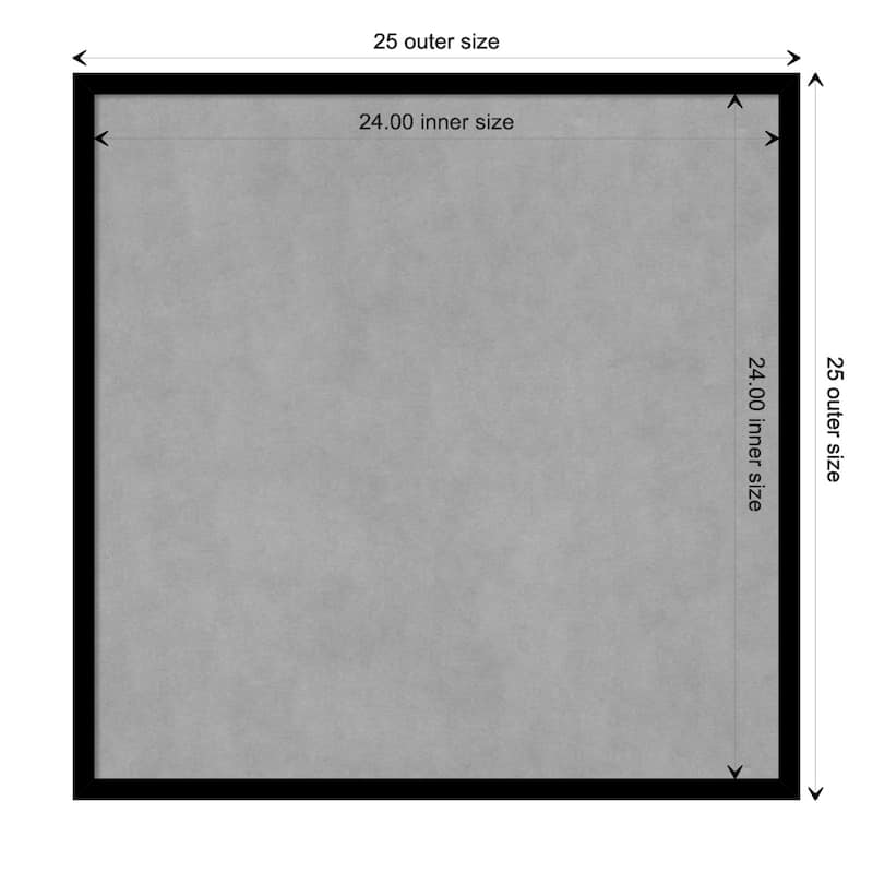Amanti Art Black Gallery Deep Framed Magnetic Board - Board Size 24x24