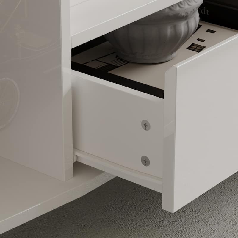 70" Floating TV Stand Inch Entertainment Center with Storage Cabinets