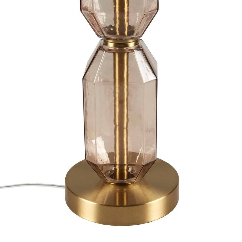 Faceted Brown Glass Table Lamp Brown See below