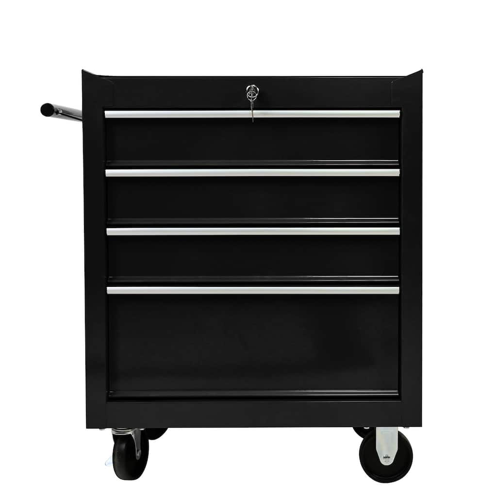 4-Drawer Rolling Trolley Metal Tool Storage Organizer Rolling Tool Cart With Interlock System And Wheels