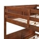 preview thumbnail 9 of 7, Convertible Wood Full Size Bunk Bed with Trundle & Ladder, Solid Wood Detachable Bunkbeds Frame for 3 Kids, Full Over Full Size