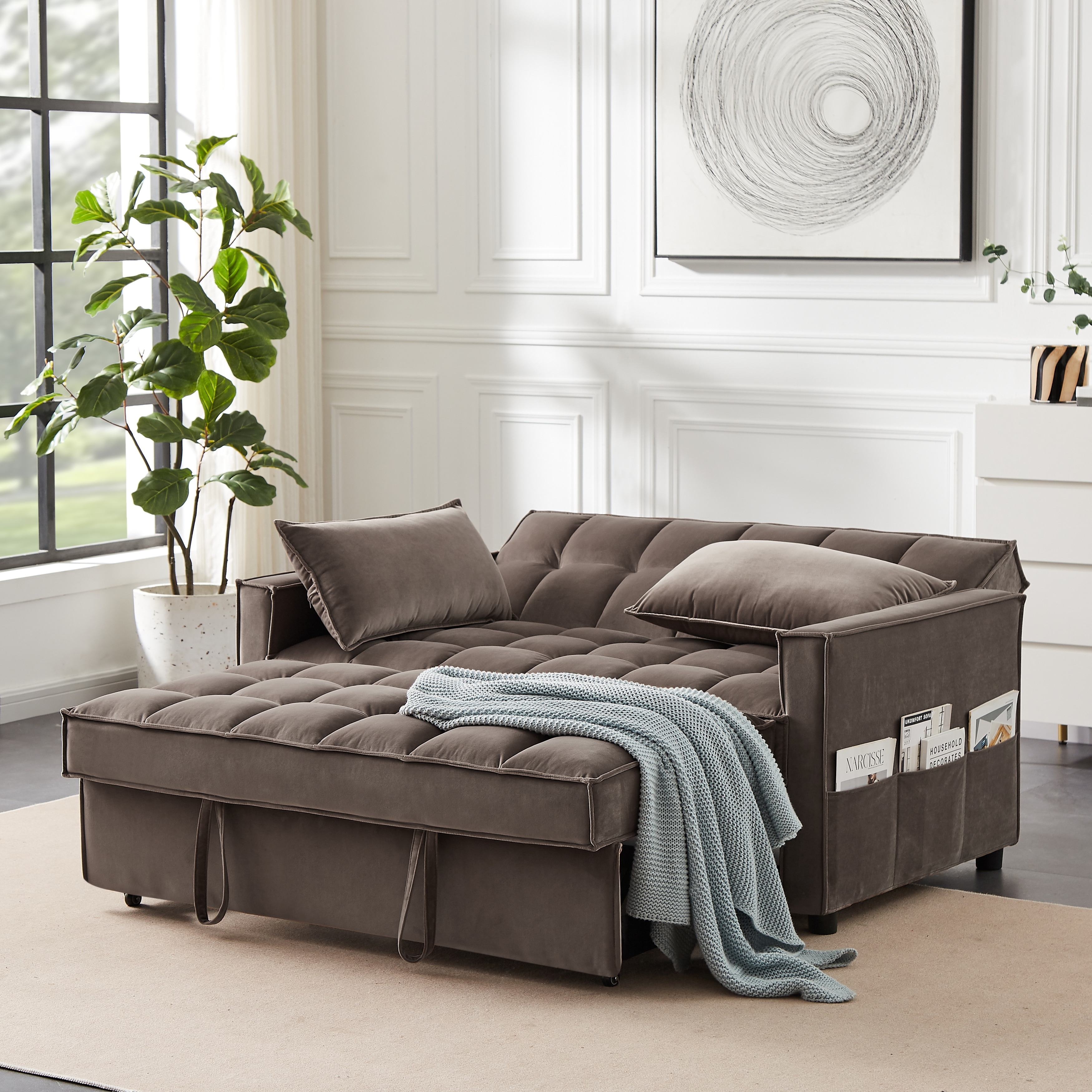 New design comfortable sofa with two throw pillows in the same color - Bed  Bath & Beyond - 36933863