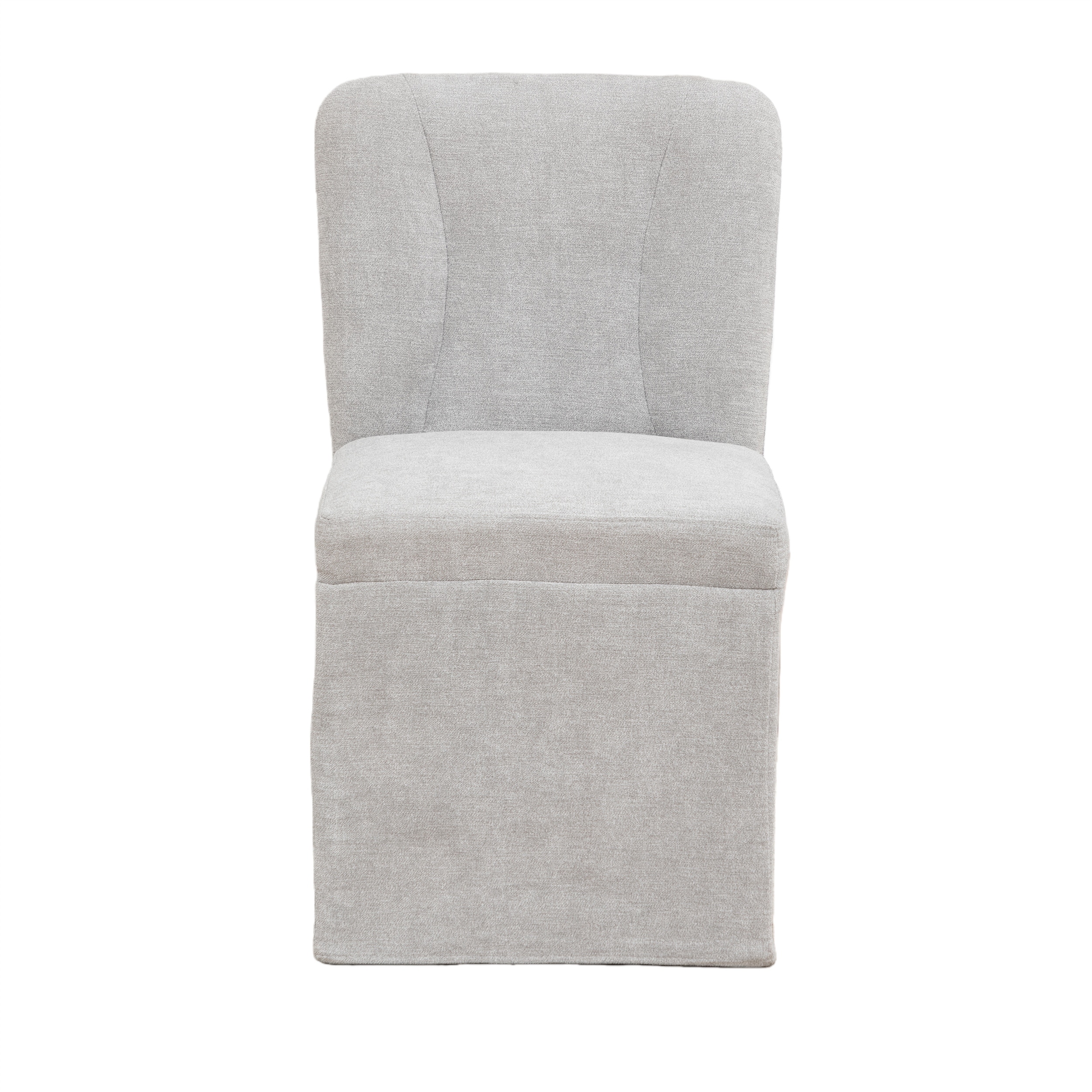 Modern Dining Chair with Linen Upholstery and Iron Frame, Set of 2