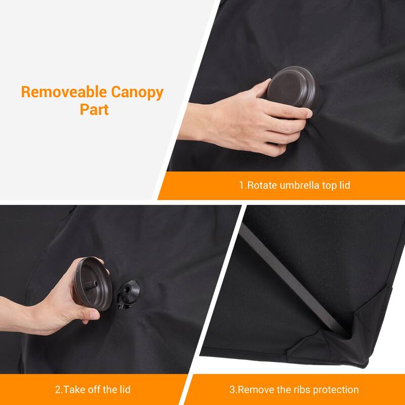 BONOSUKI Patio Rectangular Market Umbrella with Tilt and Crank