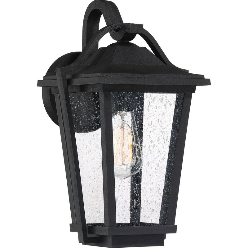 Darius 1-Light Outdoor Wall Lantern in Earth Black