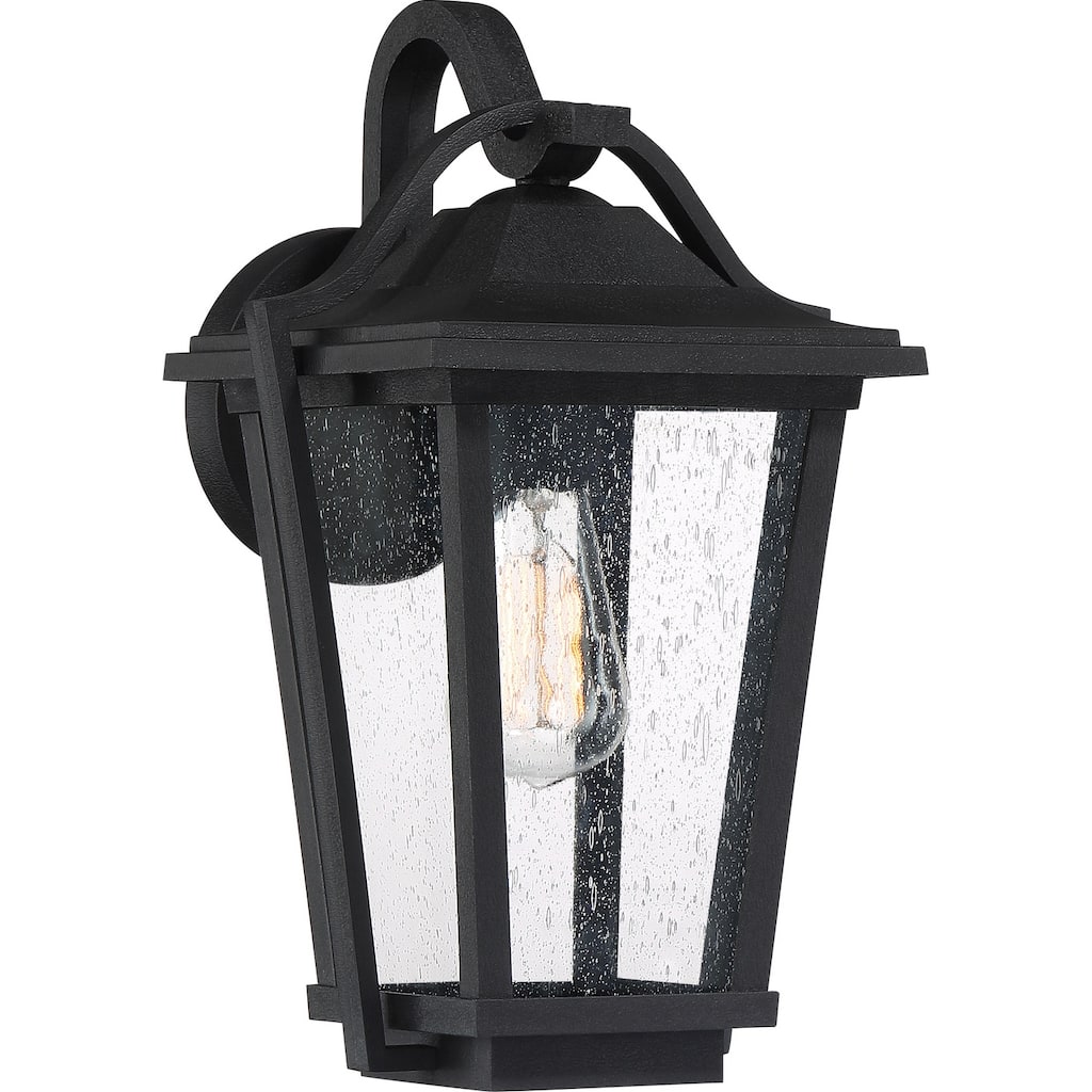 Darius 1-Light Outdoor Wall Lantern in Earth Black