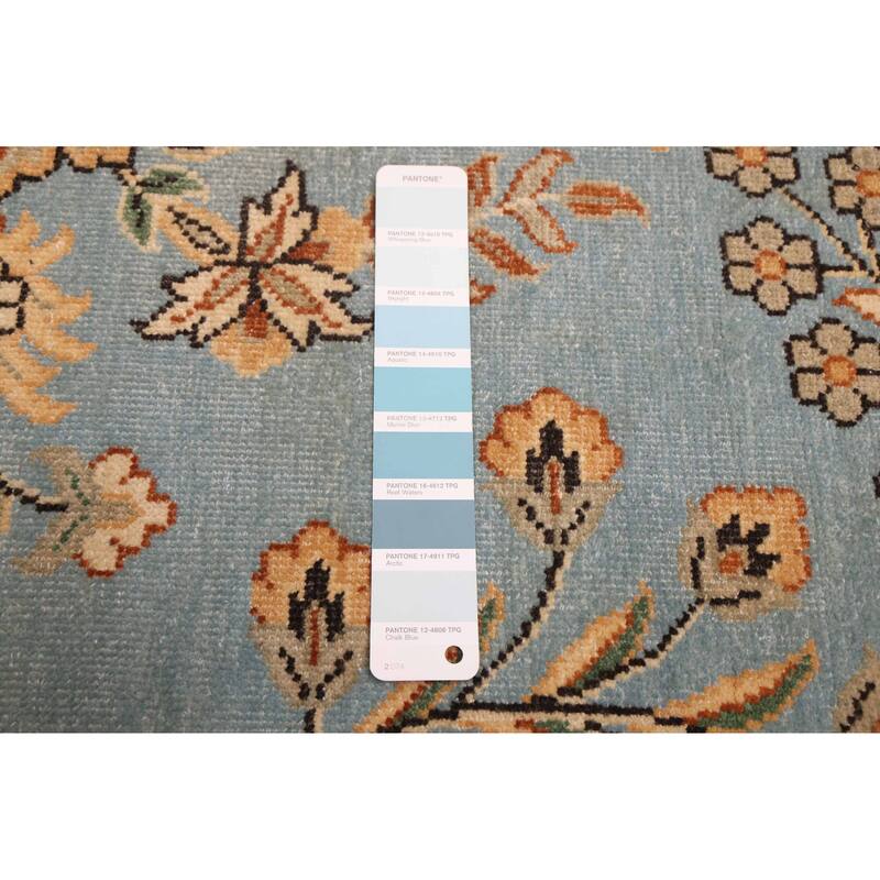 ECARPETGALLERY Hand-knotted Jamshidpour Light Blue Wool Rug - 8'0 x 10'0