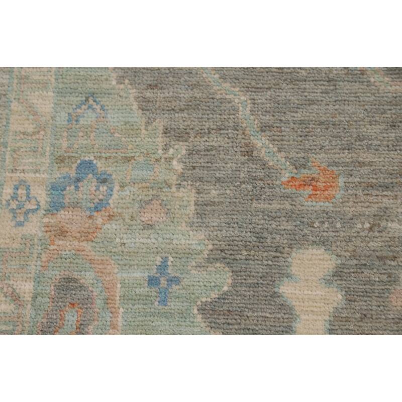 Hand Knotted Oriental 100% Wool Carpet Transitional All-Over Greys & Charcoal Oushak Area Rug - 6' 10'' X 5' 0''