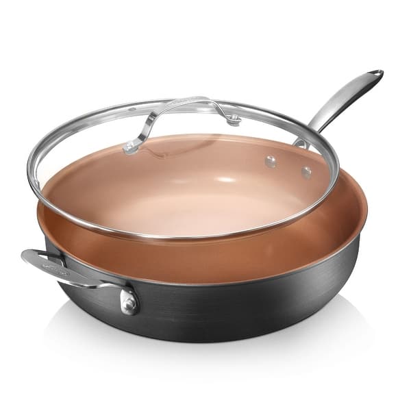 slide 2 of 7, Gotham Steel 5.5 QT Nonstick Jumbo Cooker with Glass Lid