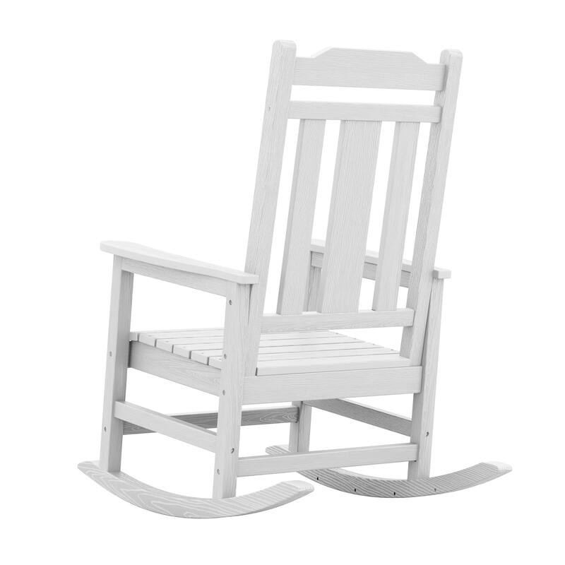 Outdoor Patio HDPE Rocking Chiar, Extra Wide Seat & Backrest