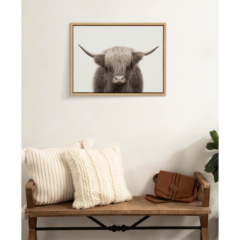 Kate and Laurel Sylvie Cow Canvas by The Creative Bunch Studio