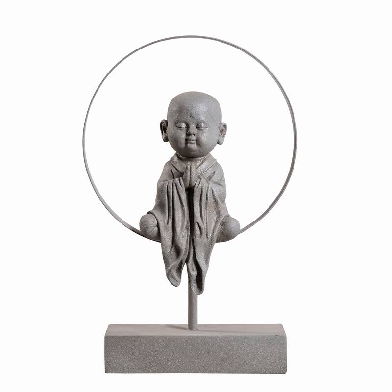 Little Monk Tabletop Decoration - 16.5" - Gray