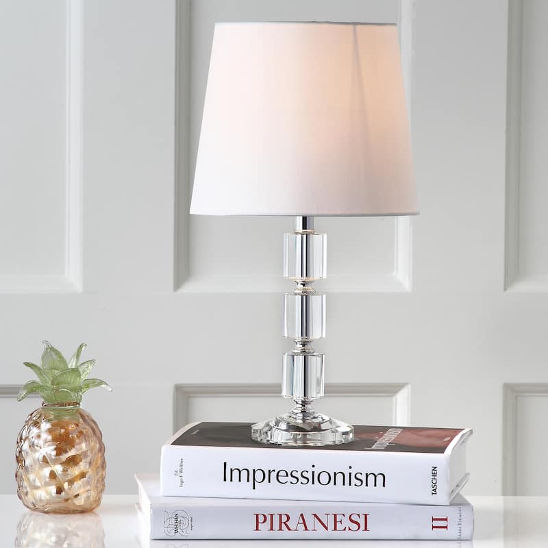 SAFAVIEH Lighting Catrina 15-inch Grey Shade Crystal Cube Table Lamp (Set of 2) - 9"x9"x16" - 9"Wx9"Dx16"H