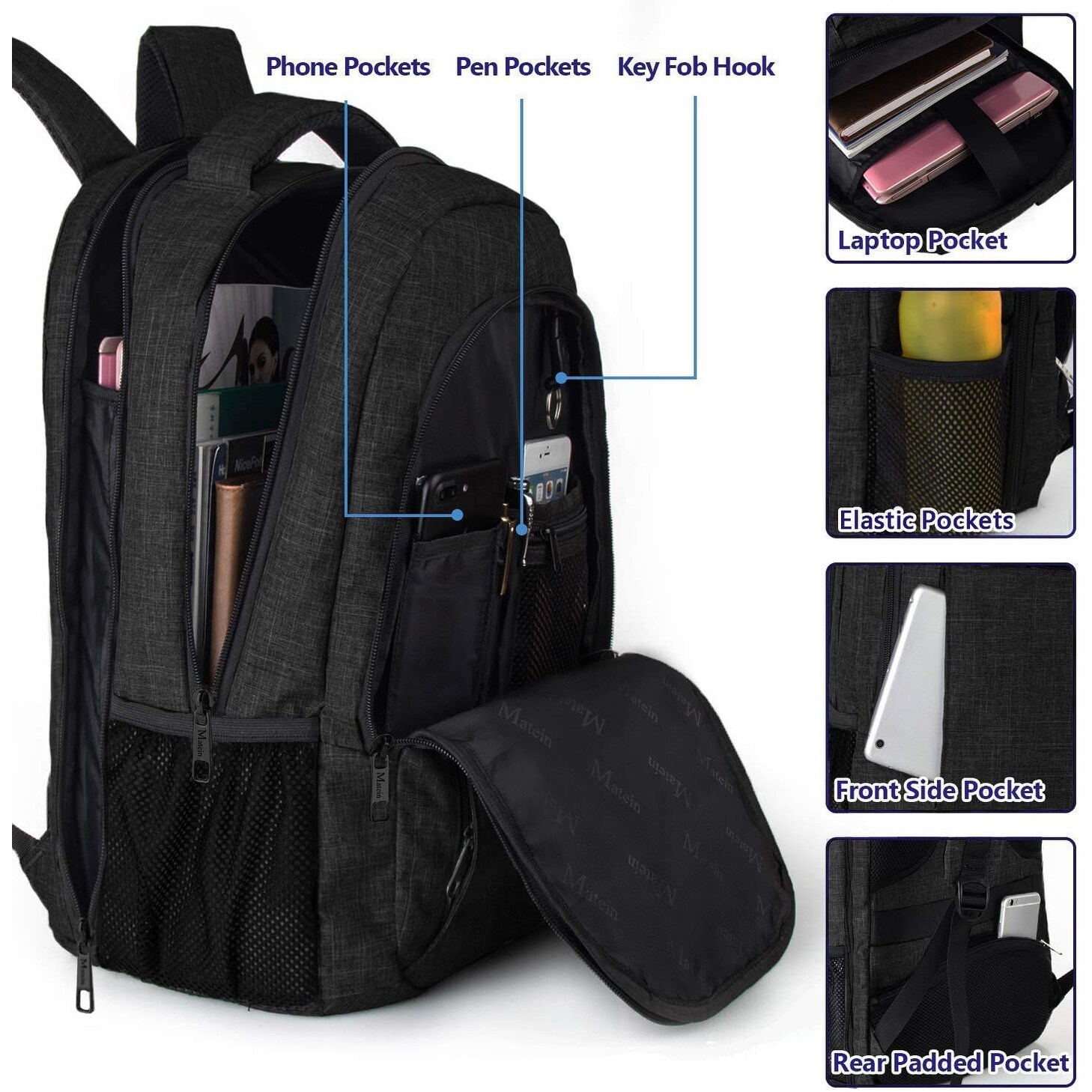 Large Backpack, 17 Inch Travel Laptop Backpack with USB Charging Port, Anti  Theft TSA Friendly Business - Bed Bath & Beyond - 42714431