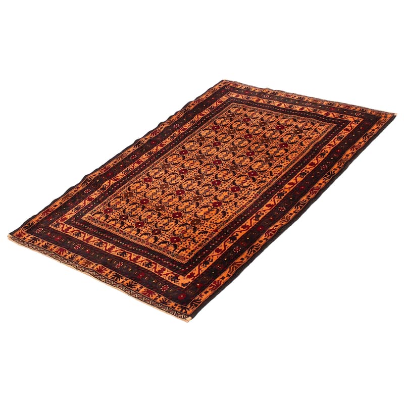 Teimani Orange Rug 3'11" x 6'8" - 3'11 x 6'8