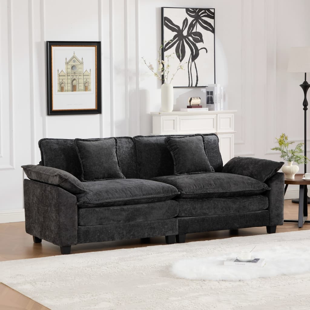 Wider Armrest LoveSeat (Ottoman is not included), Modern Sectional Couch, for Living Room Bedroom and Apartment
