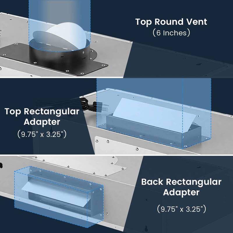 Costway 30/36 Inch Under Cabinet Range Hood with Oil Collector, 4 Fan - See Details