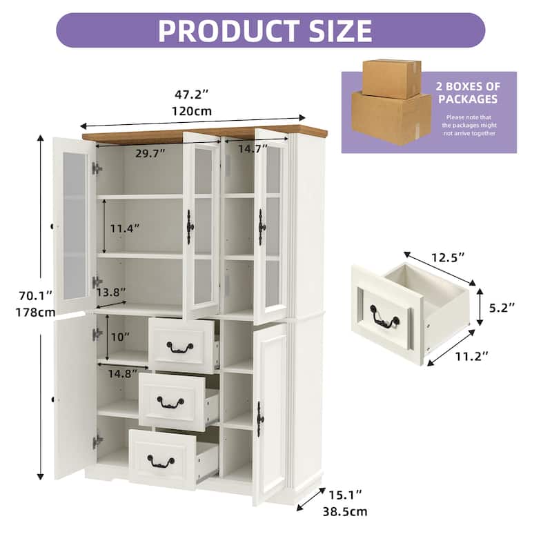 Moasis Bookcase Display Cabinet w/Glass Doors