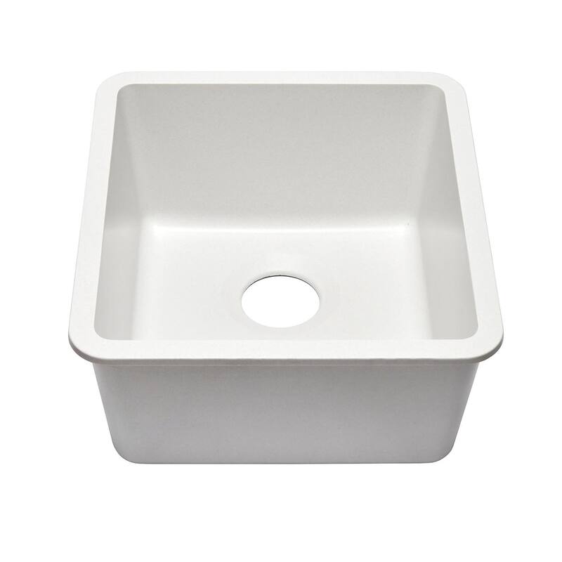 16 Inch Lexicon Platinum Quartz Composite Drop-in Undermount Single Bowl Galaxy White Kitchen Sink LP-1618-W-SO - Galaxy White