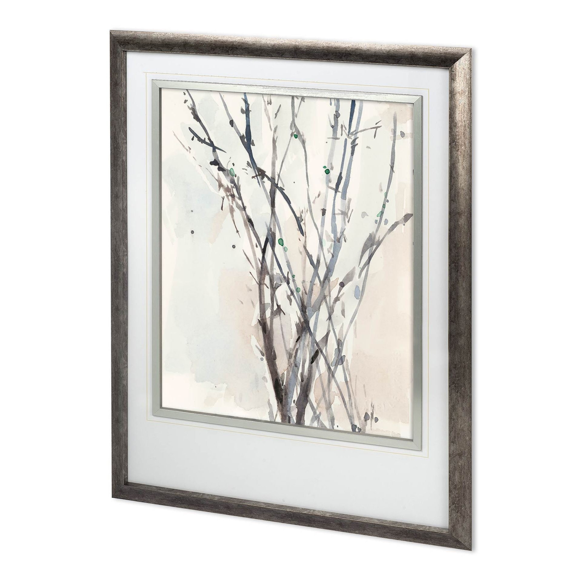 Mercana Custom Watercolor Branches II by Samuel Dixon Hand Embellished Framed Art Print Matted under Glass