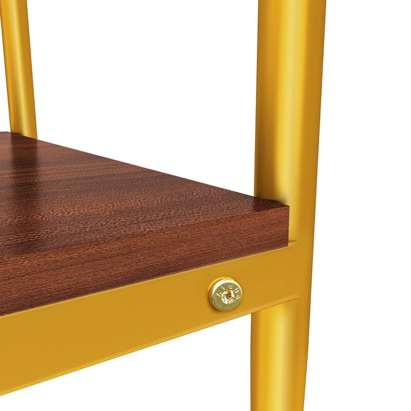 Set of 2, Rectangle End Table, Tempered Glass Tabletop with MDF layer, Modern Table for Living Room