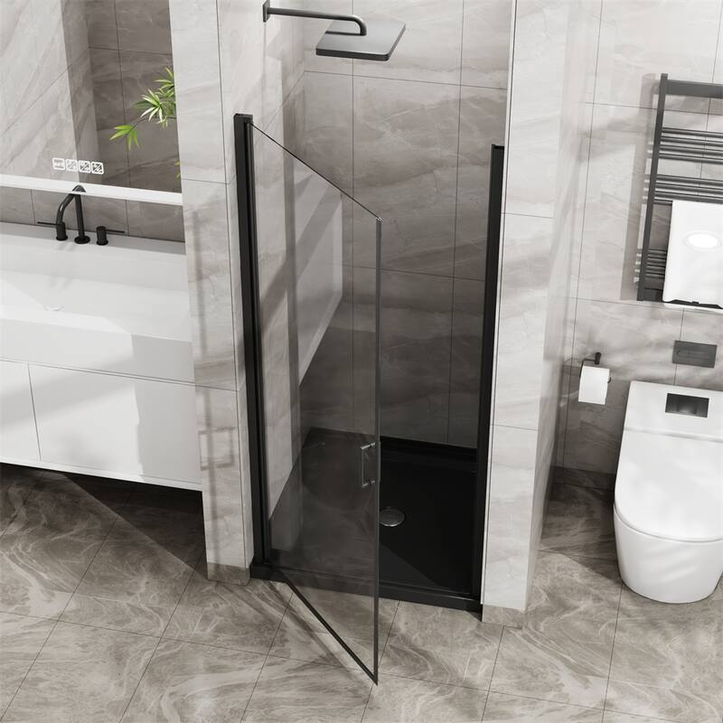 34"x72" Pivot Shower Door,1/4 " Thick Tempered Glass Swing Shower Door