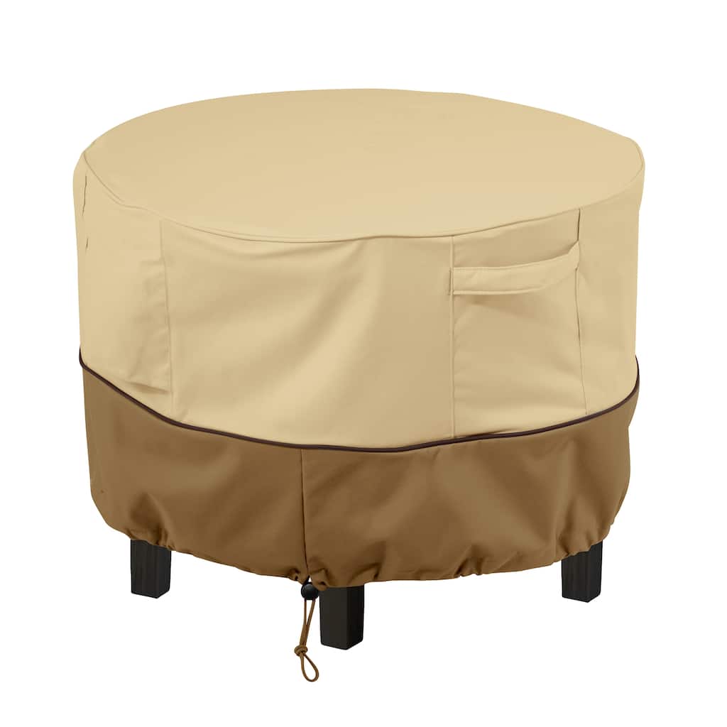 Classic Accessories Veranda Water-Resistant 22 Inch Round Patio Ottoman/Coffee Table Cover