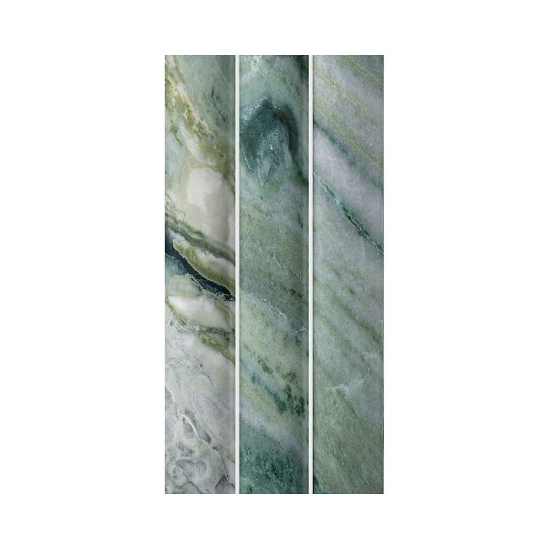 Lyrical 4.5x9 Matte Marble Look Porcelain Fluted Ribbed Tile - Wall, Backplash
