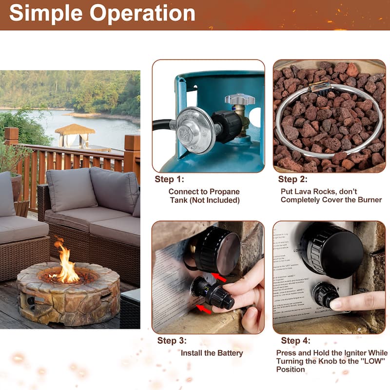 Costway 7PCS Patio Rattan Wicker Furniture Set Gas Fire Pit Table Sofa - See Details