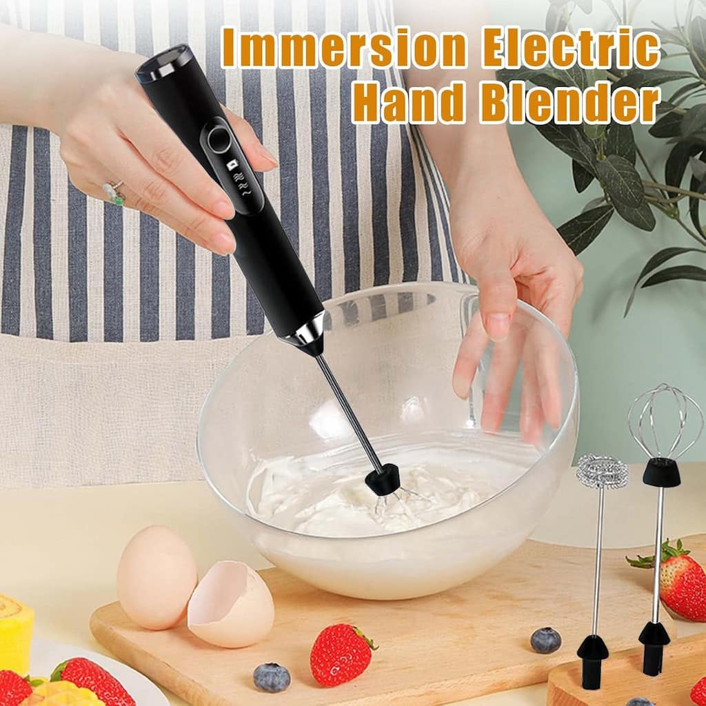 Kitchen Whisk, Handheld USB Rechargeable Mini Milk Froth Mixer