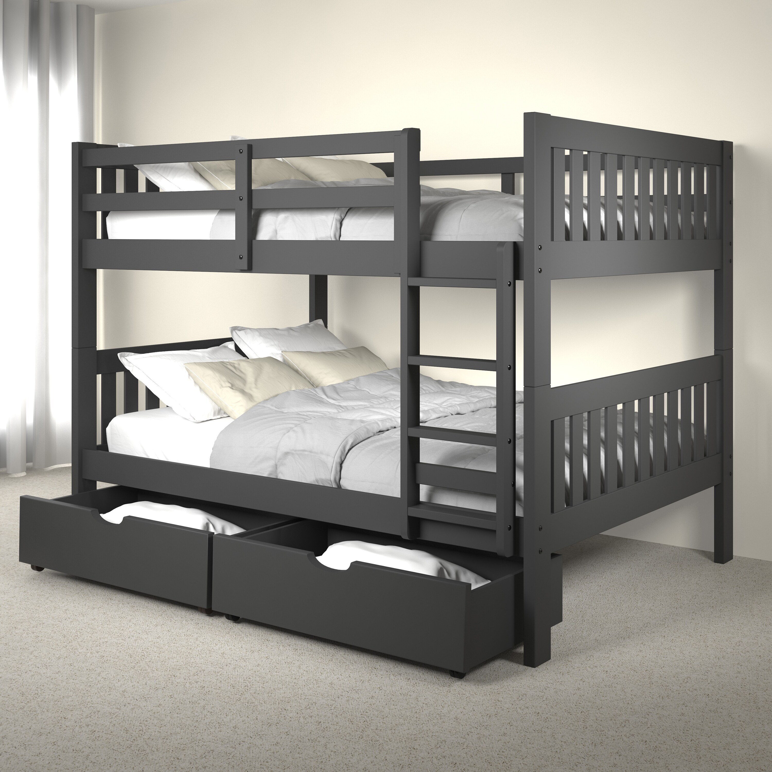 dark grey bunk beds