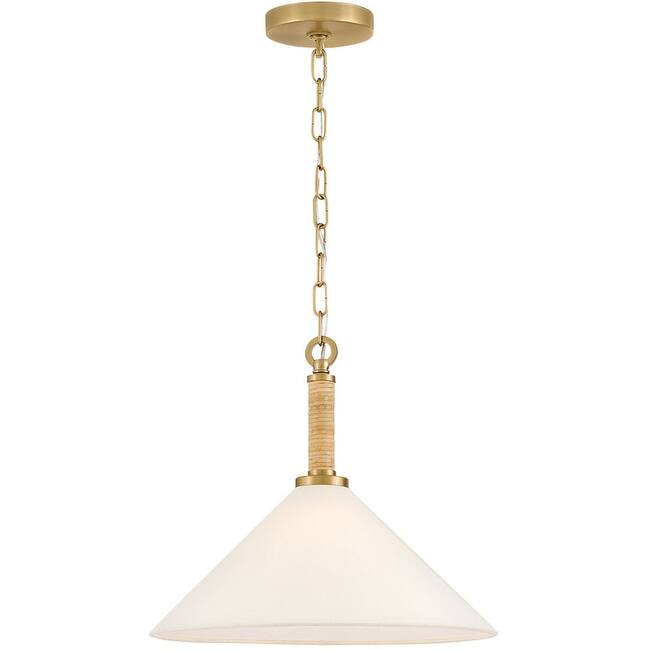 Lark 84417 Cove 1 Light16" Wide Pendant with Off-White Linen Shade
