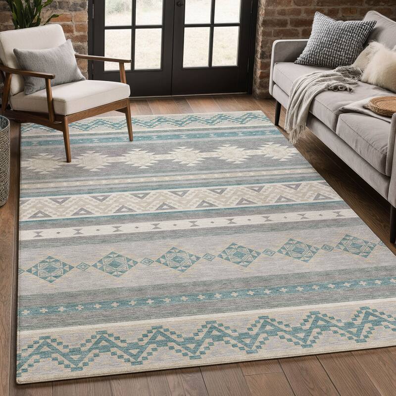 Machine Washable Indoor/ Outdoor Global Heston Chantille Rug