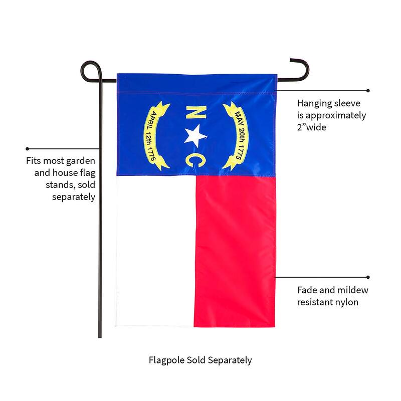 12.5 in. x 18 in. NC State Garden Applique Flag