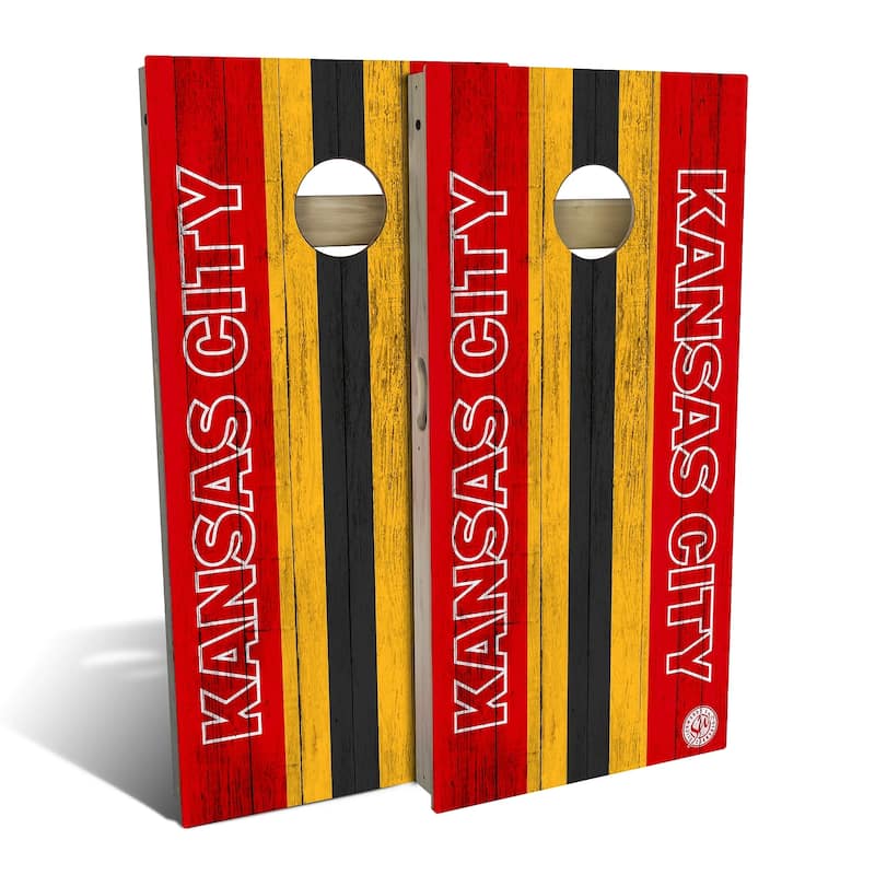 Kansas City Football Outdoor Cornhole Board Set - All-Weather 2x4 - Include Carrying Case