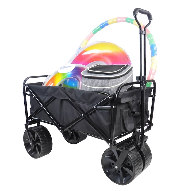 Folding Wagon Garden Shopping Beach Cart，Assembled