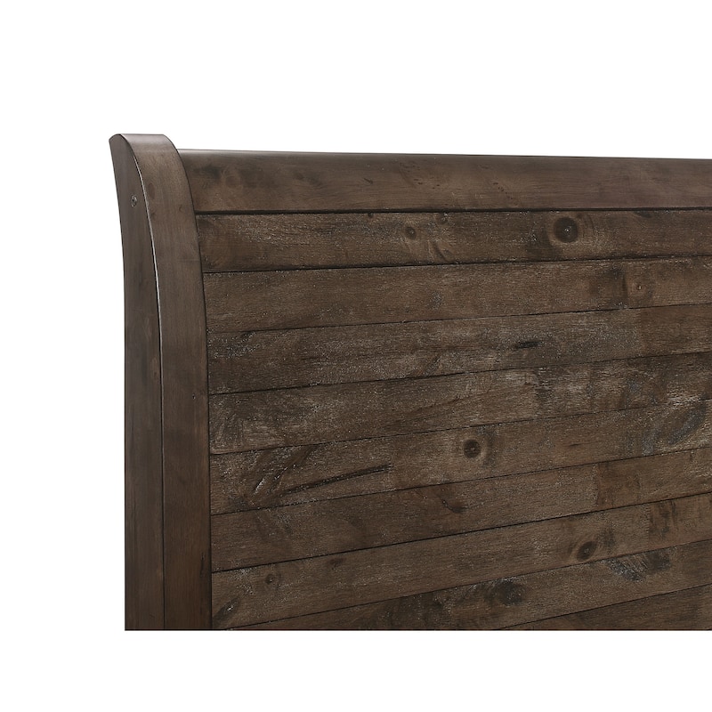 King Sleigh Bed in Ash Brown