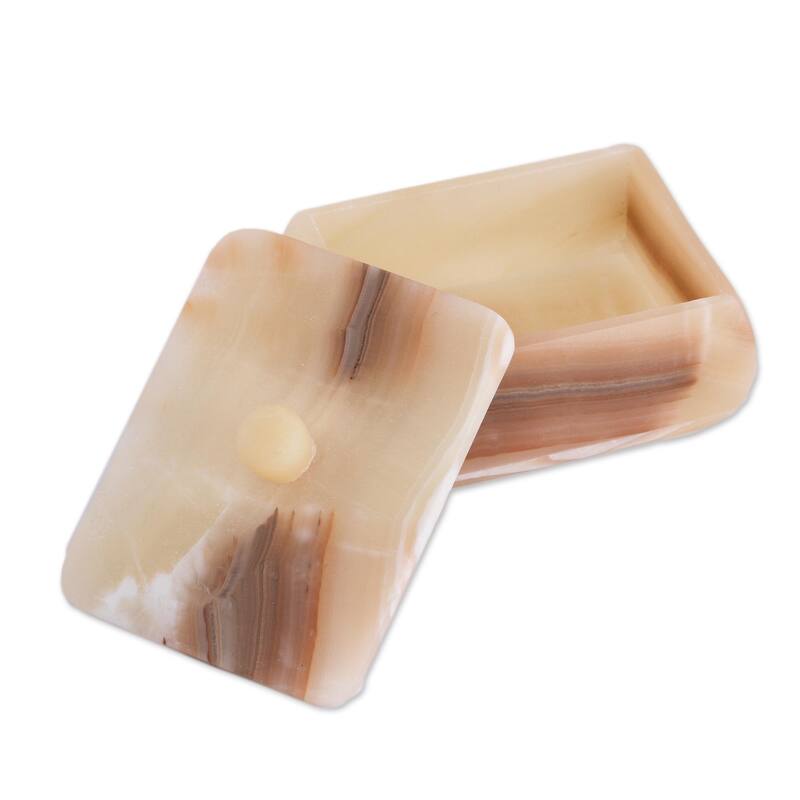 Novica Handmade Rich Earth Onyx Decorative Box