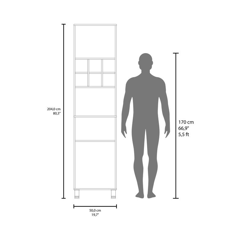 Attica 80" High Double Cabinet Kitchen Pantry , Storage Cabinet, Six spice Cubbies and Four Shelves for Kitchen, Garage White
