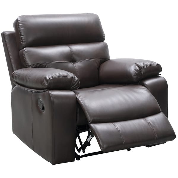 Shop Abbyson Charleston Brown Manual Reclining Chair Overstock