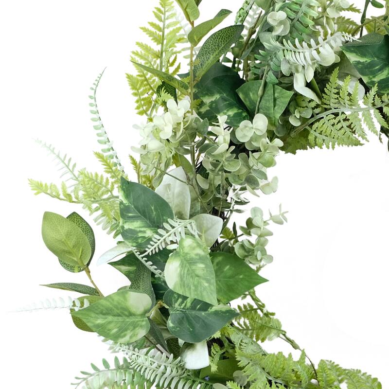 Eucalyptus Artificial Spring Floral Wreath - 26" - Green