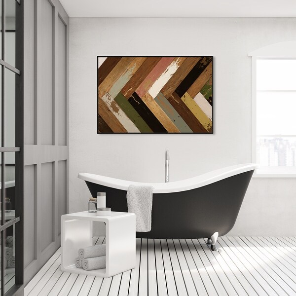 Oliver Gal 'Wood World' Abstract Wall Art Framed Canvas Print