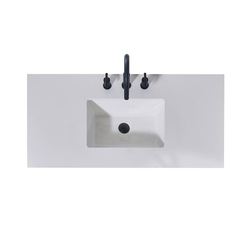 Altair Edolo Bathroom Vanity Countertop in Snow White Apron Finish Without Vanity - 42"