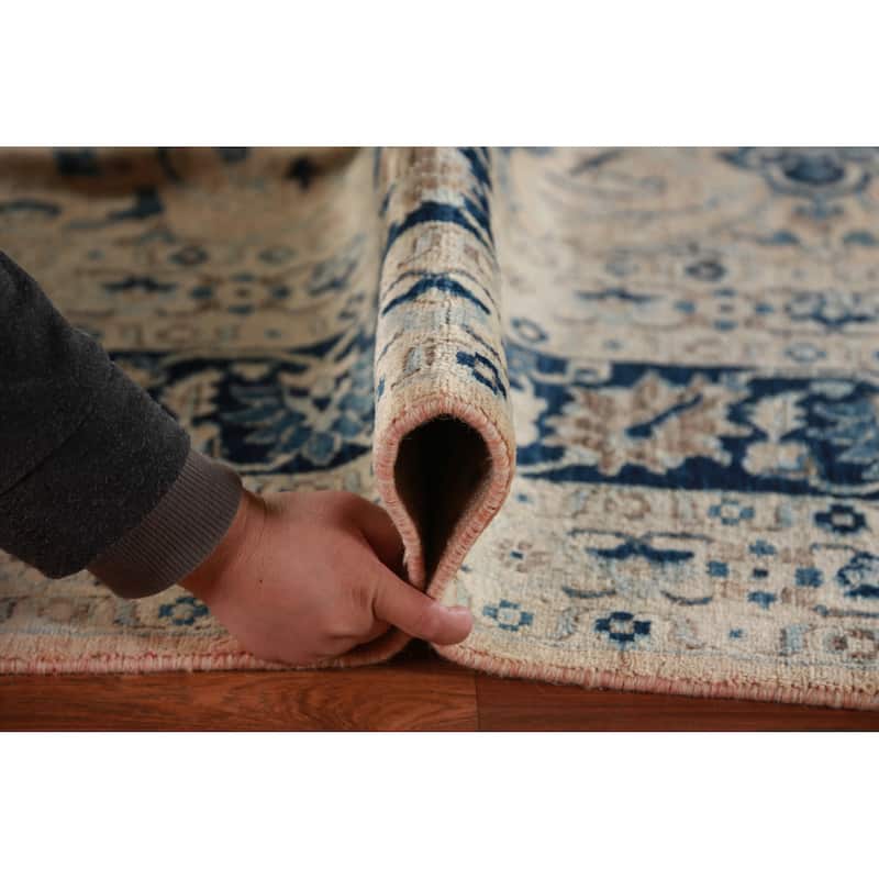 Hand Knotted Oriental 100% Wool Carpet Traditional All-Over Coral Ziegler Area Rug - 9' 7'' X 8' 2''