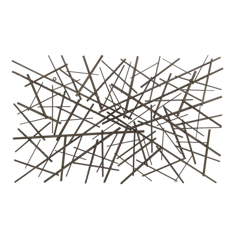 Metal Geometric Overlapping Lines Home Wall Decor - Dark Gray - Roche River Decor - Dark Gray