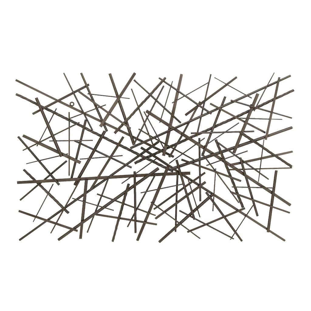 Metal Geometric Overlapping Lines Home Wall Decor - Dark Gray - Roche River Decor
